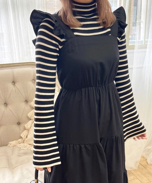 apres jour（アプレジュール）の「【５周年記念アイテム】フリルティアードジャンスカ【ZOZOTOWN限定アイテム】（ジャンパースカート・レディース・ブラック/ブラウン系その他/ライトベージュ/ブラック系その他・X-LARGE/フリー）」の8枚目の写真