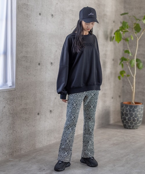 clear(クリア)の「ジャガードカットフレアパンツ(その他パンツ・レディース・ブラック/ブラウン・F)」の5枚目の写真