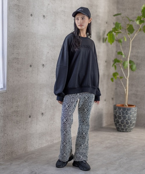 clear(クリア)の「ジャガードカットフレアパンツ(その他パンツ・レディース・ブラック/ブラウン・F)」の7枚目の写真