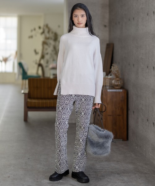 clear(クリア)の「ジャガードカットフレアパンツ(その他パンツ・レディース・ブラック/ブラウン・F)」の14枚目の写真