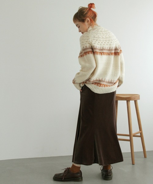 Crisp（クリスプ）の「ノルディックミックスニット（ニット/セーター・レディース・ブラウン/グリーン・FREE）」の21枚目の写真