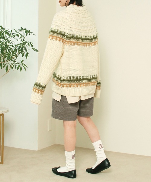 Crisp（クリスプ）の「ノルディックミックスニット（ニット/セーター・レディース・ブラウン/グリーン・FREE）」の22枚目の写真