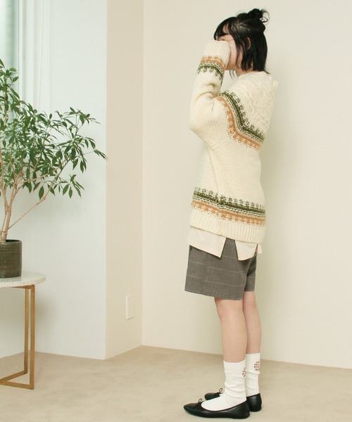 Crisp（クリスプ）の「ノルディックミックスニット（ニット/セーター・レディース・ブラウン/グリーン・FREE）」の10枚目の写真