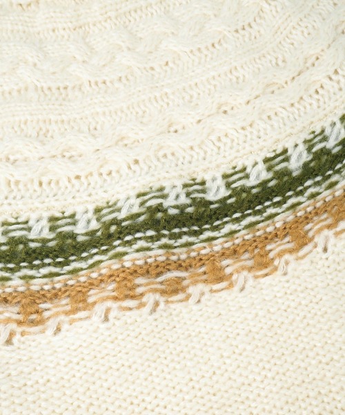 Crisp（クリスプ）の「ノルディックミックスニット（ニット/セーター・レディース・ブラウン/グリーン・FREE）」の20枚目の写真