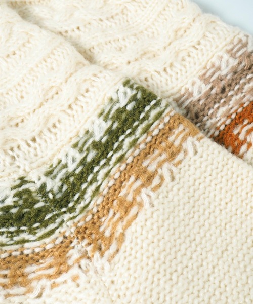 Crisp（クリスプ）の「ノルディックミックスニット（ニット/セーター・レディース・ブラウン/グリーン・FREE）」の17枚目の写真