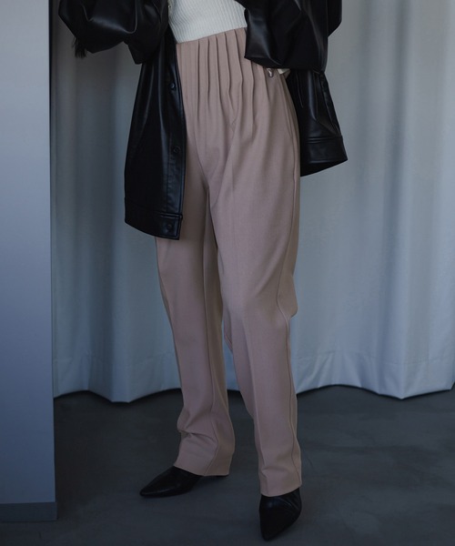 Ezick(エジック)の「Pleats tuck ルーズスラックス(スラックス・レディース・ダークブルー/ピンクベージュ/チャコールグレー・FREE)」の18枚目の写真