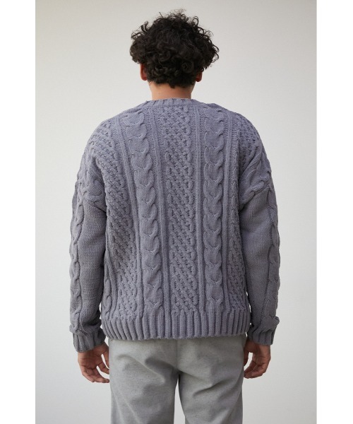 AZUL by moussy（アズールバイマウジー）の「CHENILLE CABLE CARDIGAN/シェニールケーブルカーディガン（カーディガン/ボレロ・メンズ・ベージュ/グレー/アイボリー/ブルー/ブラック・FREE）」の22枚目の写真
