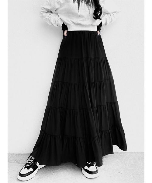 Tiered maxi skirt / ティアードマキシスカート(Ai select) スカート