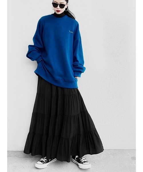 LVEU.（ラブユ.）の「Tiered maxi skirt / ティアードマキシスカート(Ai select)（スカート・レディース・ブラック・FREE）」の9枚目の写真