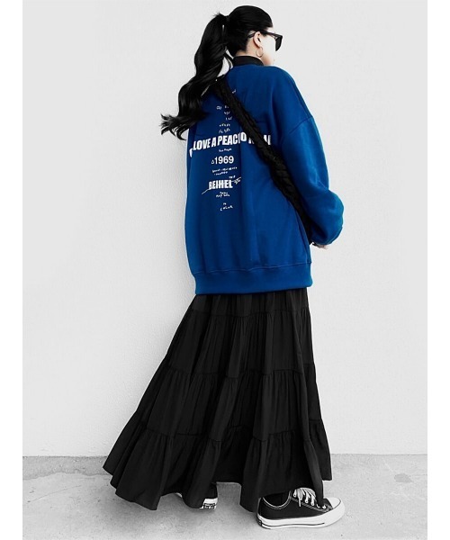 LVEU.（ラブユ.）の「Tiered maxi skirt / ティアードマキシスカート(Ai select)（スカート・レディース・ブラック・FREE）」の11枚目の写真