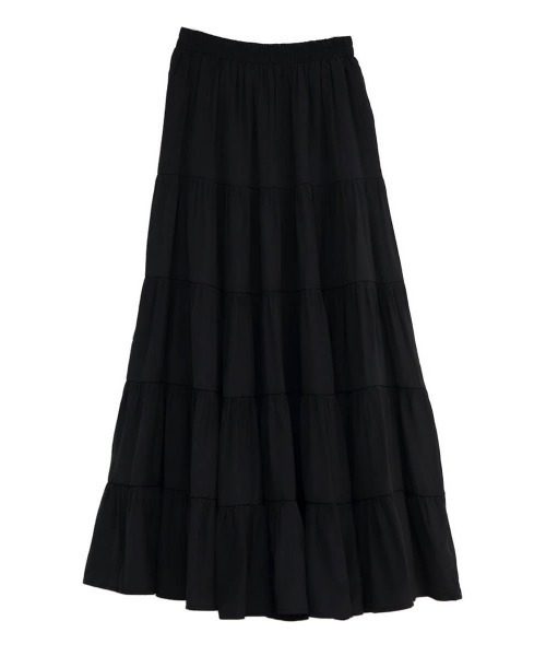 LVEU.（ラブユ.）の「Tiered maxi skirt / ティアードマキシスカート(Ai select)（スカート・レディース・ブラック・FREE）」の14枚目の写真