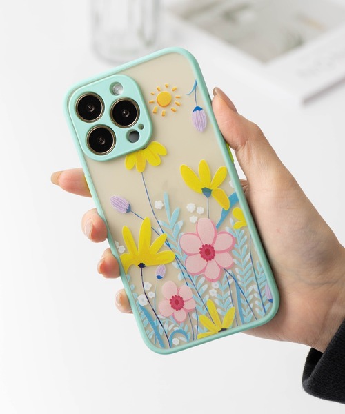 セール】立体花柄 ボタニカル シリコンTPU iPhoneスマホケース カバー