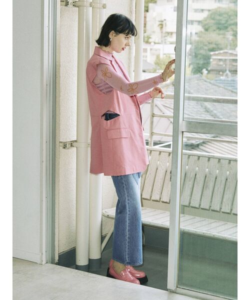 jouetie（ジュエティ）の「カットアウトテーラードベスト【ジレ】（ベスト・レディース・ネイビー/ピンク/グレー・MEDIUM）」の19枚目の写真