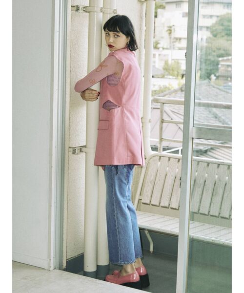 jouetie（ジュエティ）の「カットアウトテーラードベスト【ジレ】（ベスト・レディース・ネイビー/ピンク/グレー・MEDIUM）」の20枚目の写真