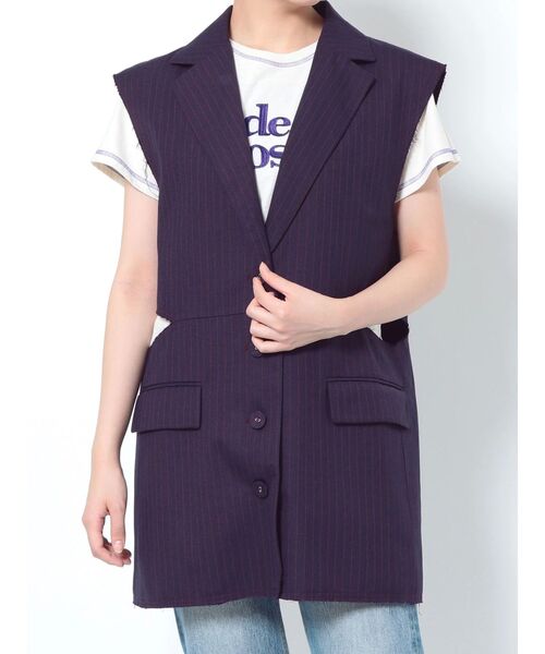 2022AW IENA テーラードベスト ジレ　ネイビー IENA（イエナ）の「テーラードベスト（ベスト）」 - WEAR