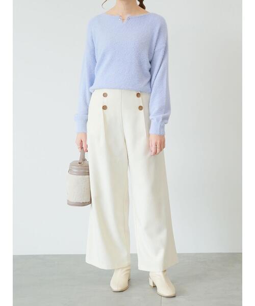 Te chichi TERRASSE（テチチテラス）の「ウールライクマリンパンツ（その他パンツ・レディース・ネイビー/モカ/オフホワイト・ﾌﾘ-）」の8枚目の写真