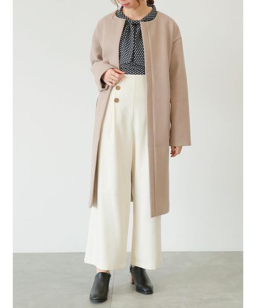 Te chichi TERRASSE（テチチテラス）の「ウールライクマリンパンツ（その他パンツ・レディース・ネイビー/モカ/オフホワイト・ﾌﾘ-）」の9枚目の写真