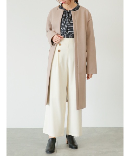 Te chichi TERRASSE（テチチテラス）の「ウールライクマリンパンツ（その他パンツ・レディース・ネイビー/モカ/オフホワイト・ﾌﾘ-）」の5枚目の写真