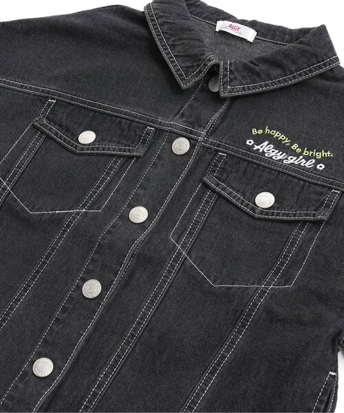 algy（アルジー）の「なみロゴGジャン（デニムジャケット・キッズ・ピンク/ブラック/ラベンダー・X-SMALL/XX-SMALL/MEDIUM/SMALL）」の11枚目の写真