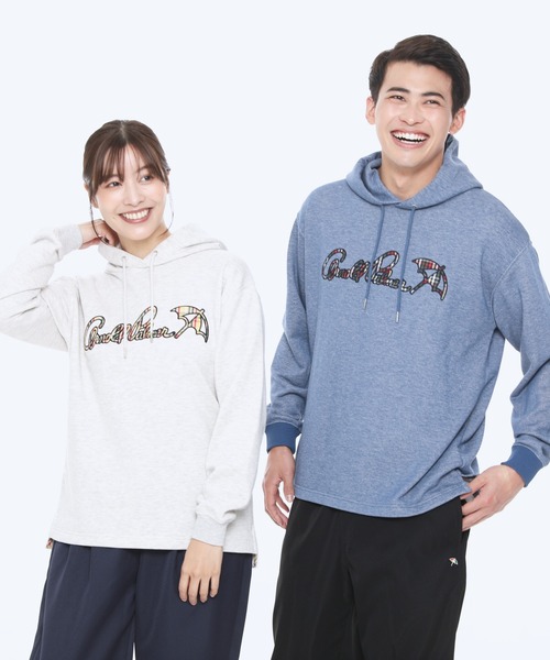 Arnold Palmer(アーノルドパーマー)の「マイクロ パーマー チェック ロゴ シェア スウェットパーカー(パーカー・レディース・ネイビー/グレー/オフホワイト・M/L/XS/LL/S)」の1枚目の写真