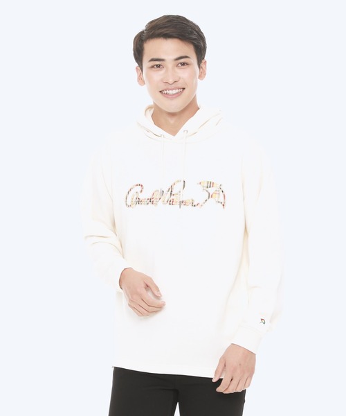 Arnold Palmer(アーノルドパーマー)の「マイクロ パーマー チェック ロゴ シェア スウェットパーカー(パーカー・レディース・ネイビー/グレー/オフホワイト・M/L/XS/LL/S)」の2枚目の写真