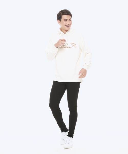 Arnold Palmer(アーノルドパーマー)の「マイクロ パーマー チェック ロゴ シェア スウェットパーカー(パーカー・レディース・ネイビー/グレー/オフホワイト・M/L/XS/LL/S)」の4枚目の写真