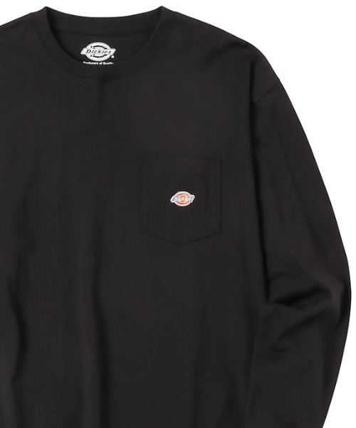 Dickies(ディッキーズ)の「Dickies ディッキーズ ポケット付きロゴワッペンロングスリーブTシャツ(Tシャツ/カットソー・メンズ・ブラック/ホワイト/ネイビー/ピンク/グレー・XL/L/M)」の3枚目の写真