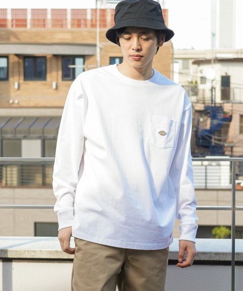 Dickies(ディッキーズ)の「Dickies ディッキーズ ポケット付きロゴワッペンロングスリーブTシャツ(Tシャツ/カットソー・メンズ・ブラック/ホワイト/ネイビー/ピンク/グレー・XL/L/M)」の20枚目の写真