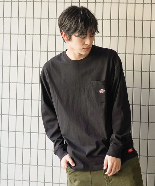 Dickies(ディッキーズ)の「Dickies ディッキーズ ポケット付きロゴワッペンロングスリーブTシャツ(Tシャツ/カットソー・メンズ・ブラック/ホワイト/ネイビー/ピンク/グレー・XL/L/M)」の19枚目の写真