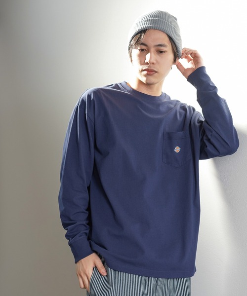 Dickies(ディッキーズ)の「Dickies ディッキーズ ポケット付きロゴワッペンロングスリーブTシャツ(Tシャツ/カットソー・メンズ・ブラック/ホワイト/ネイビー/ピンク/グレー・XL/L/M)」の17枚目の写真