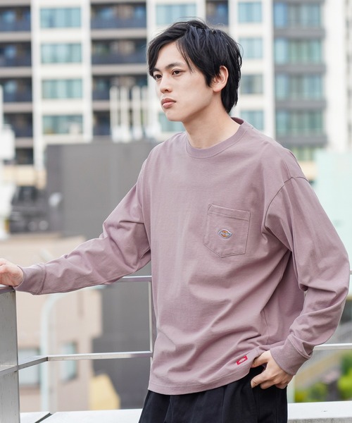Dickies(ディッキーズ)の「Dickies ディッキーズ ポケット付きロゴワッペンロングスリーブTシャツ(Tシャツ/カットソー・メンズ・ブラック/ホワイト/ネイビー/ピンク/グレー・XL/L/M)」の16枚目の写真