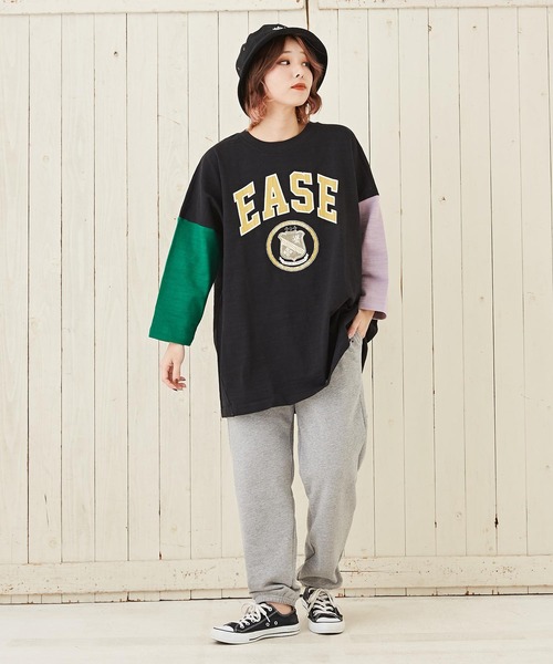 CUBE SUGAR(キューブシュガー)の「裏毛スウェットジョガーパンツ(スウェットパンツ・レディース・トップグレー/ナチュラル/ネイビー・M)」の14枚目の写真