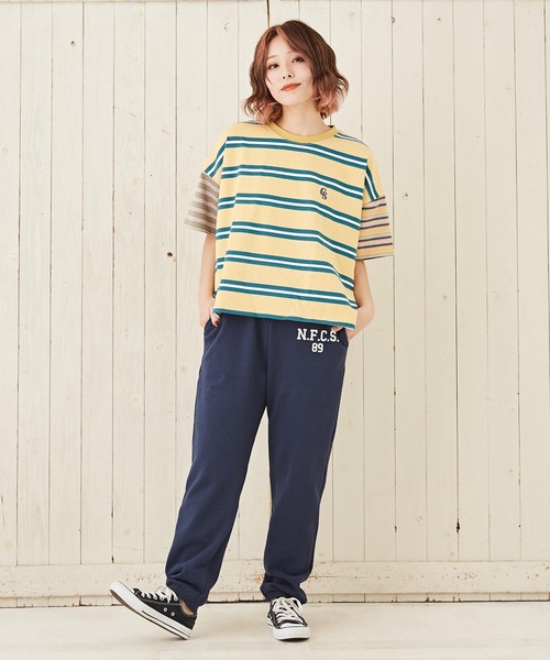 CUBE SUGAR(キューブシュガー)の「裏毛スウェットジョガーパンツ(スウェットパンツ・レディース・トップグレー/ナチュラル/ネイビー・M)」の17枚目の写真