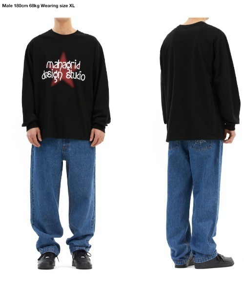 MAHAGRID(マハグリッド)の「『mahagrid/マハグリッド』DIM STAR LS TEE/スター 長袖Tシャツ(Tシャツ/カットソー・レディース・ブラック/パープル・M/L/S/XL)」の3枚目の写真