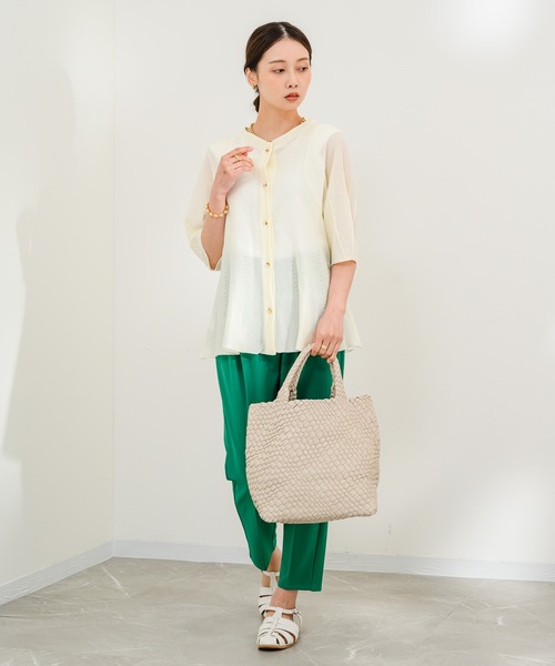 Shiraleah（シャラレア）の「【KATHARINE ROSS】Shiraleah PUレザー編み込みトートバッグ（トートバッグ・レディース・アイボリー・MEDIUM）」の8枚目の写真