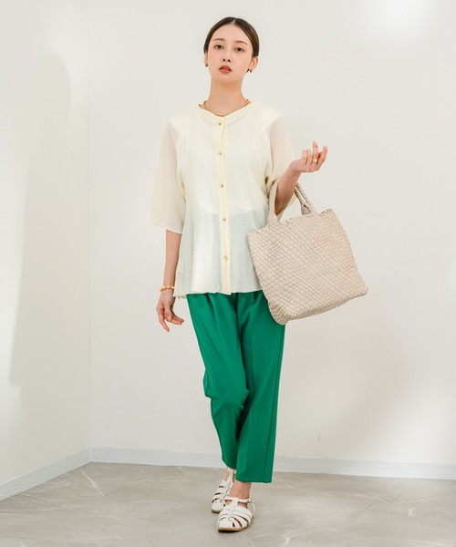 Shiraleah（シャラレア）の「【KATHARINE ROSS】Shiraleah PUレザー編み込みトートバッグ（トートバッグ・レディース・アイボリー・MEDIUM）」の9枚目の写真