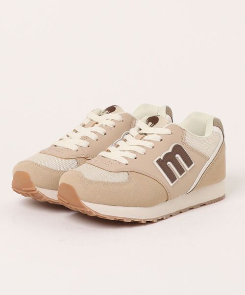 moz（モズ）の「【MOZ】カジュアルロゴスニーカー（スニーカー・レディース・アイボリー/ネイビー/グリーン/パープル/カーキ/ダークブラウン/グレー/ベージュ・22.5cm/23.0cm/23.5cm/24.0cm/24.5cm/25.0cm）」の4枚目の写真