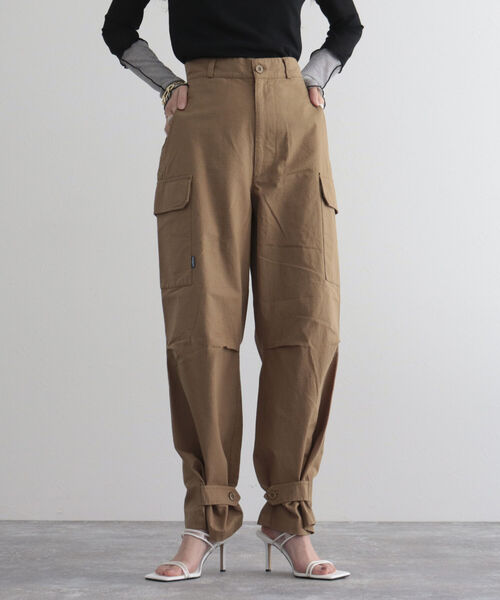 GEVACO（ゲバコ）の「【GEVACO/ゲバコ】リップストップカーゴパンツ（カーゴパンツ・レディース・ベージュ/カーキ・38/36）」の4枚目の写真