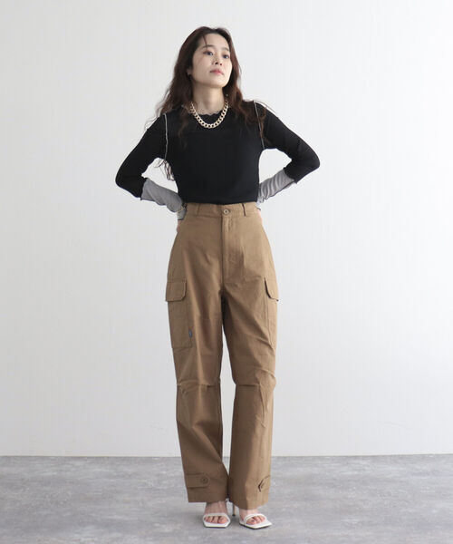 GEVACO（ゲバコ）の「【GEVACO/ゲバコ】リップストップカーゴパンツ（カーゴパンツ・レディース・ベージュ/カーキ・38/36）」の12枚目の写真