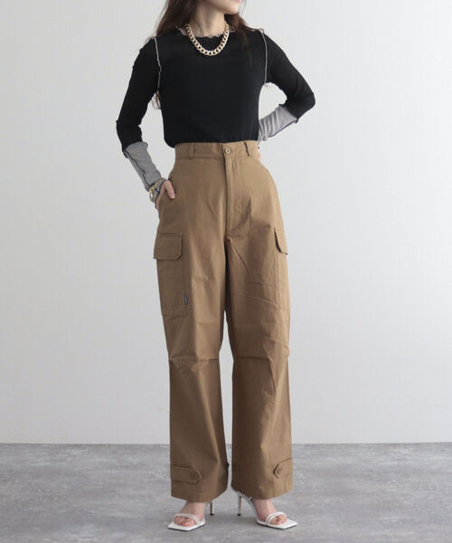 GEVACO（ゲバコ）の「【GEVACO/ゲバコ】リップストップカーゴパンツ（カーゴパンツ・レディース・ベージュ/カーキ・38/36）」の14枚目の写真