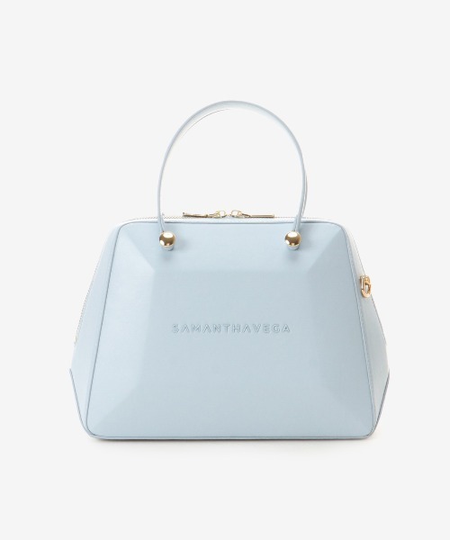 SAMANTHAVEGA(サマンサベガ)の「スクエアストーントートバッグ(ハンドバッグ・レディース・ライトブルー/フューシャピンク/グレイッシュベージュ・FREE)」の3枚目の写真