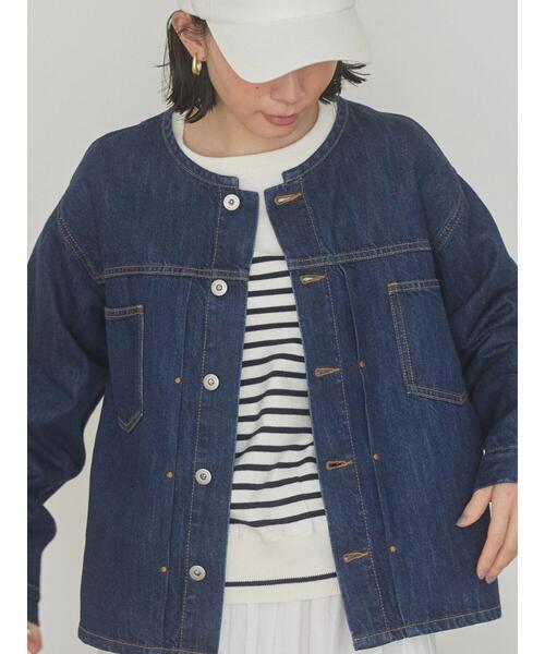 AMERICAN HOLIC（アメリカンホリック）の「ノーカラーGジャン（デニムジャケット・レディース・インディゴブルー・M/L）」の11枚目の写真