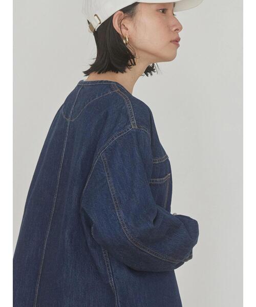 AMERICAN HOLIC（アメリカンホリック）の「ノーカラーGジャン（デニムジャケット・レディース・インディゴブルー・M/L）」の12枚目の写真