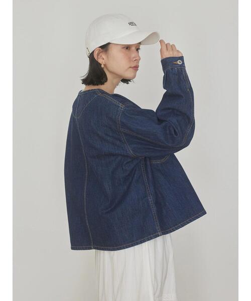 AMERICAN HOLIC（アメリカンホリック）の「ノーカラーGジャン（デニムジャケット・レディース・インディゴブルー・M/L）」の14枚目の写真