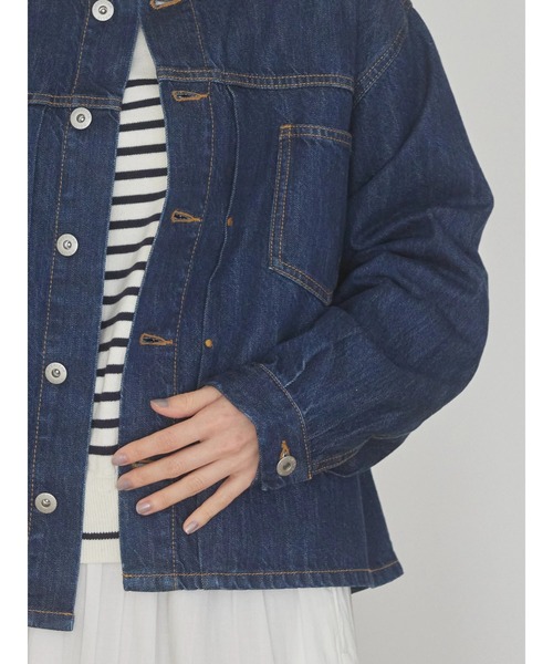 AMERICAN HOLIC（アメリカンホリック）の「ノーカラーGジャン（デニムジャケット・レディース・インディゴブルー・M/L）」の6枚目の写真