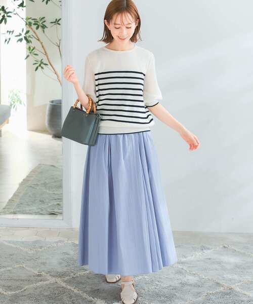 URBAN RESEARCH ROSSO（アーバンリサーチロッソ）の「ドッキングシアープリーツスリーブプルオーバー（ニット/セーター・レディース・ブルー/イエロー/ホワイト系その他・FREE）」の7枚目の写真