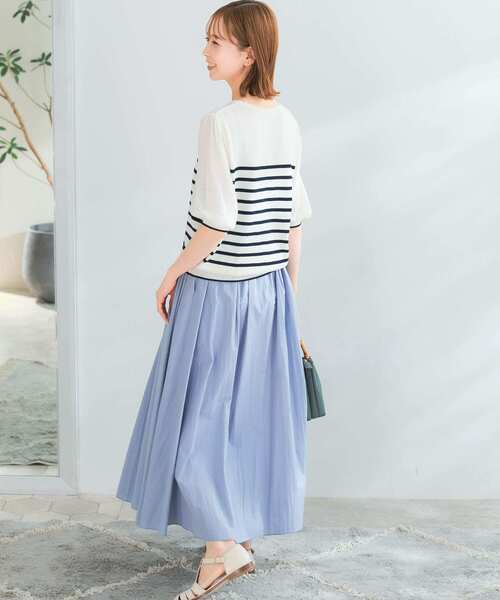 URBAN RESEARCH ROSSO（アーバンリサーチロッソ）の「ドッキングシアープリーツスリーブプルオーバー（ニット/セーター・レディース・ブルー/イエロー/ホワイト系その他・FREE）」の9枚目の写真