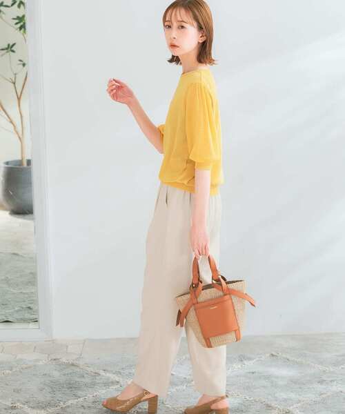 URBAN RESEARCH ROSSO（アーバンリサーチロッソ）の「ドッキングシアープリーツスリーブプルオーバー（ニット/セーター・レディース・ブルー/イエロー/ホワイト系その他・FREE）」の14枚目の写真