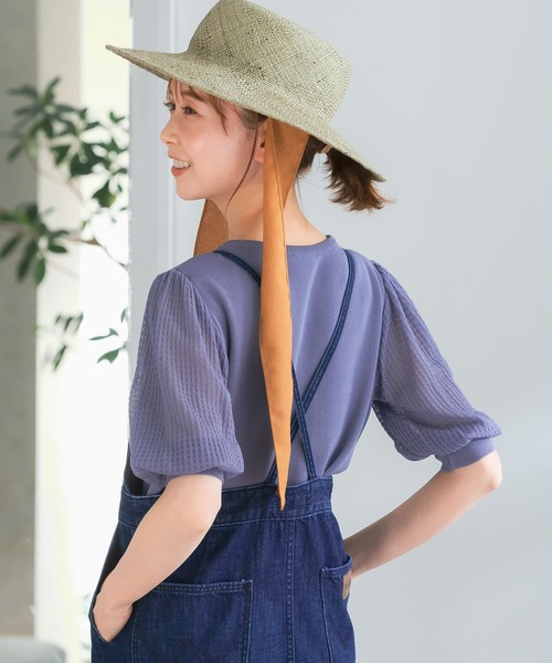 URBAN RESEARCH ROSSO（アーバンリサーチロッソ）の「ドッキングシアープリーツスリーブプルオーバー（ニット/セーター・レディース・ブルー/イエロー/ホワイト系その他・FREE）」の18枚目の写真