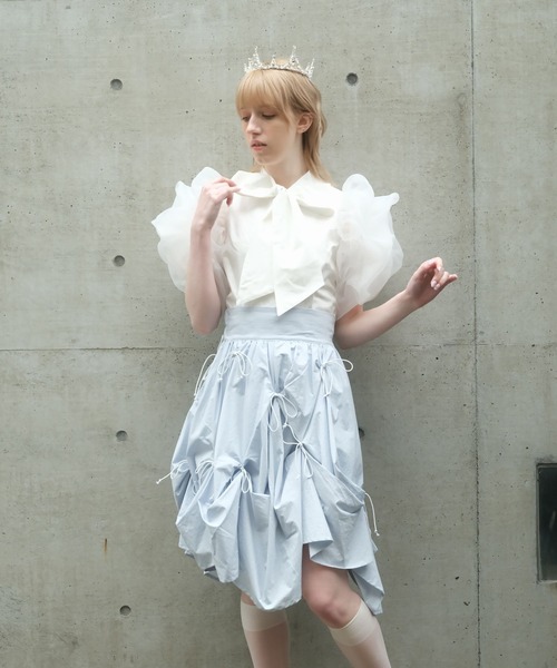 PAIN（ペイン）の「リボンシャツスカート（スカート・レディース・ブルー/チェック/ホワイト・FREE）」の16枚目の写真